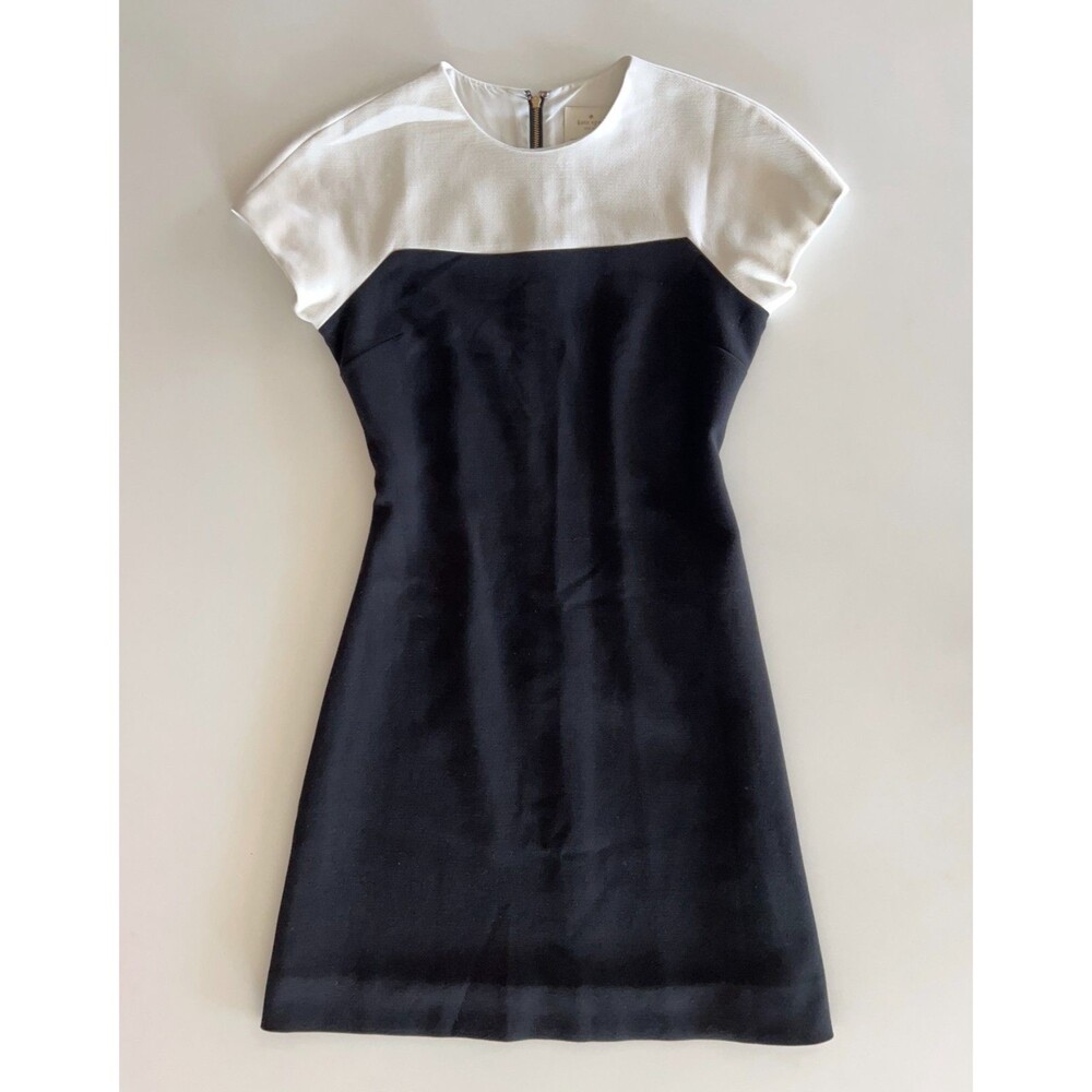 Kate Spade Black/White Colorblock Short Sleeve Sheath Dress β Size 2
